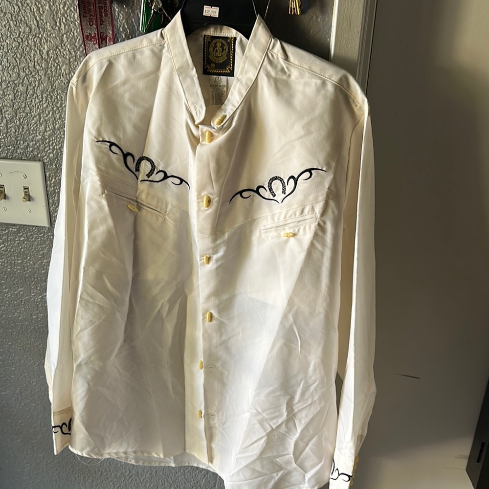 Men's White Embroidered Shirt